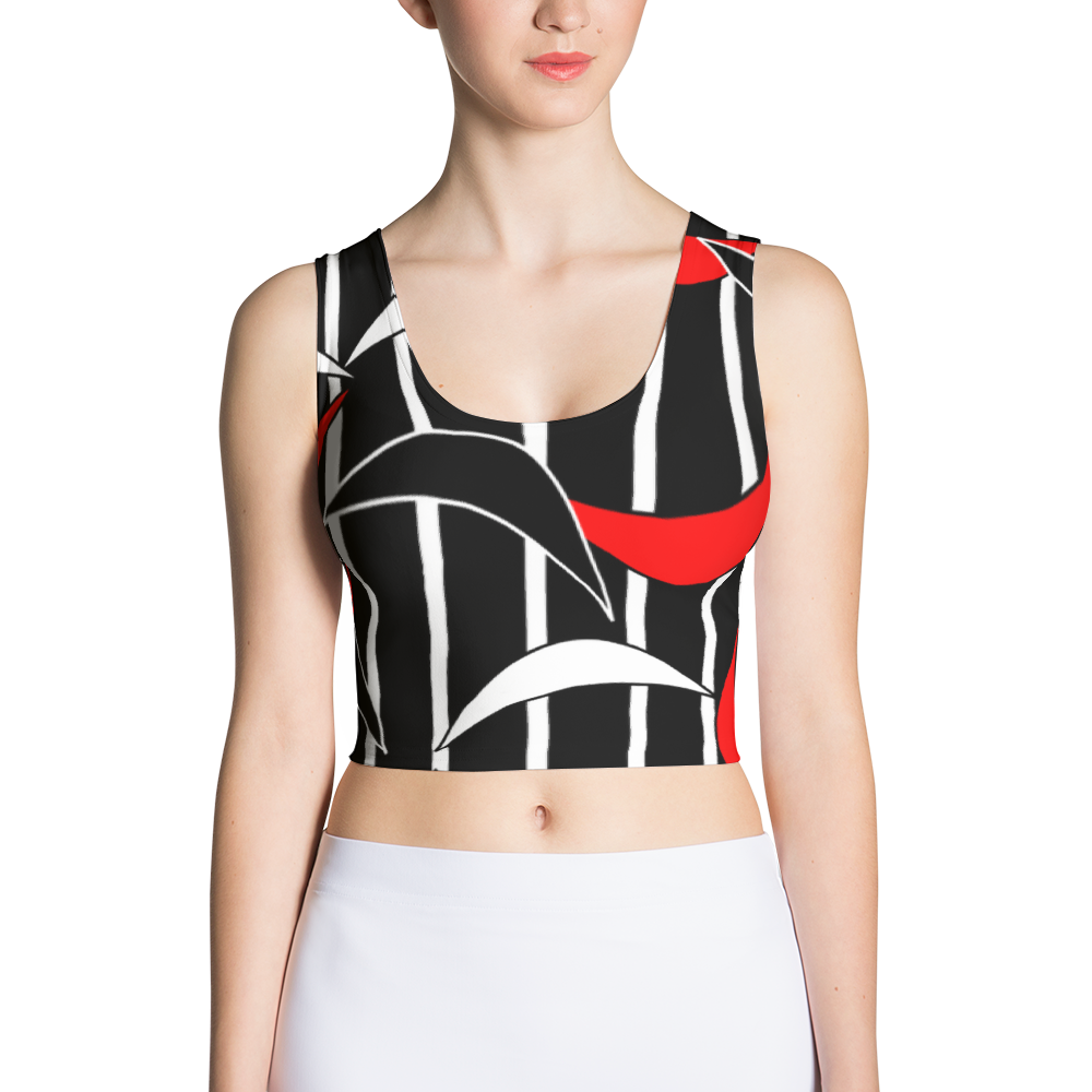 Polished Gear 'Red & Black Patch' Matching Crop Top