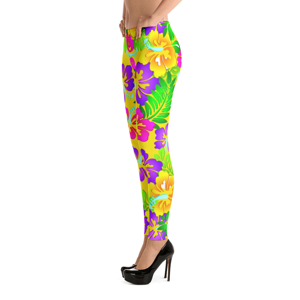 Polished Gear 'Island Flower' Leggings (Yellow)