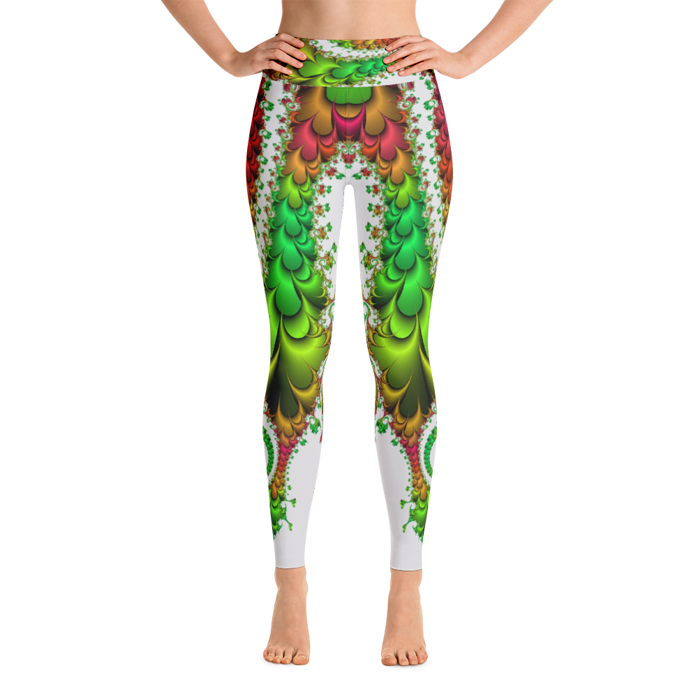 Polished Gear 'A Round Of Green Plumes' Yoga Leggings