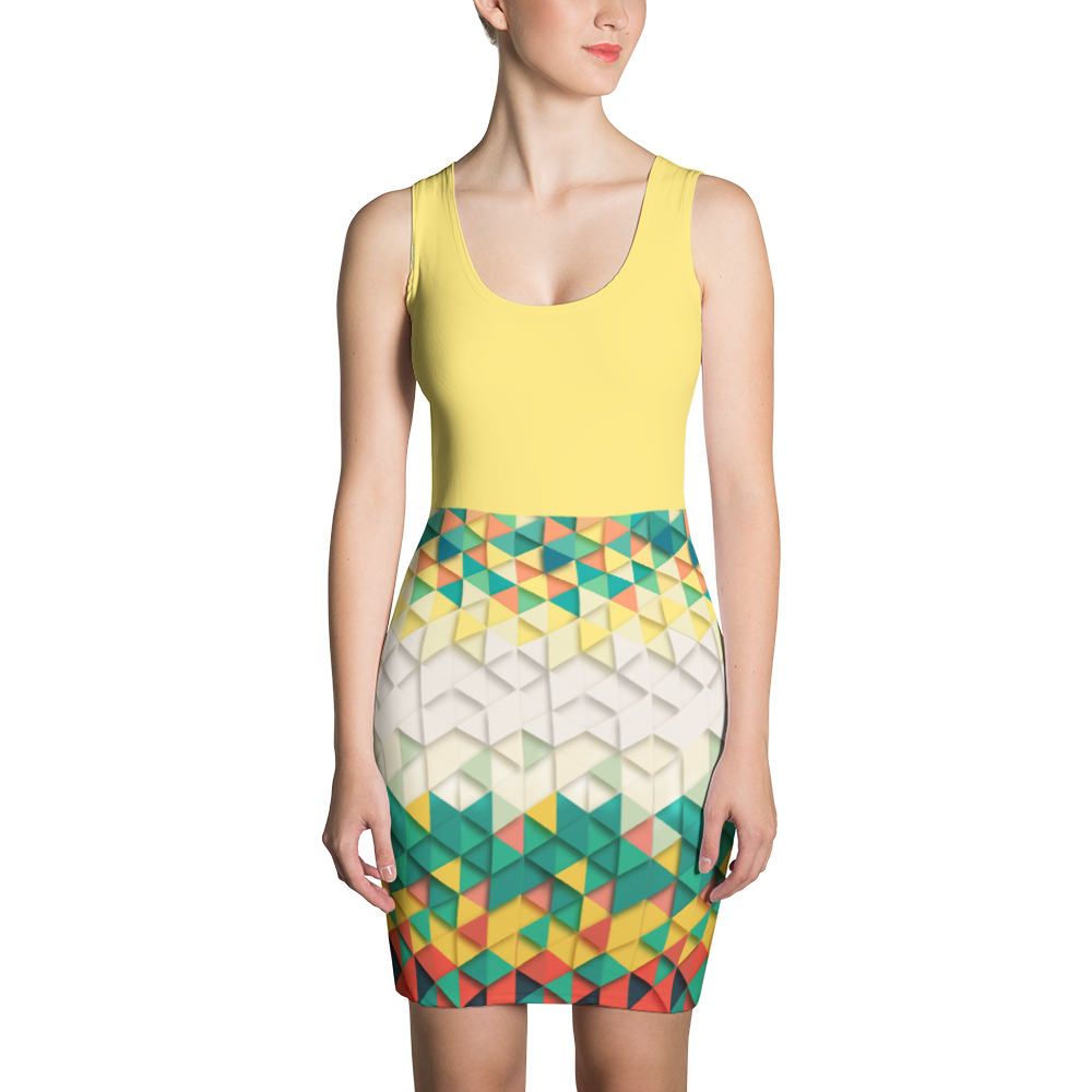 Polished Gear Yellow 'Kente Print' Half & Half Dress