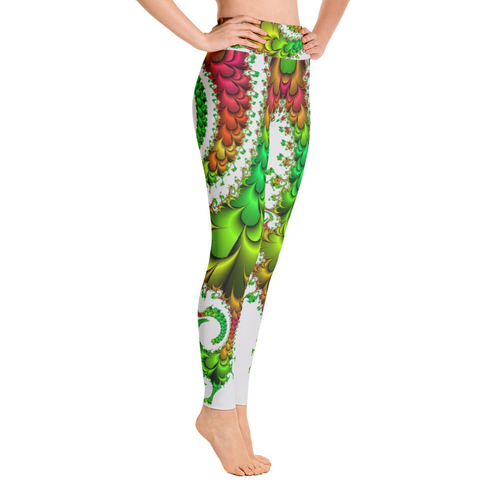 Polished Gear 'A Round Of Green Plumes' Yoga Leggings