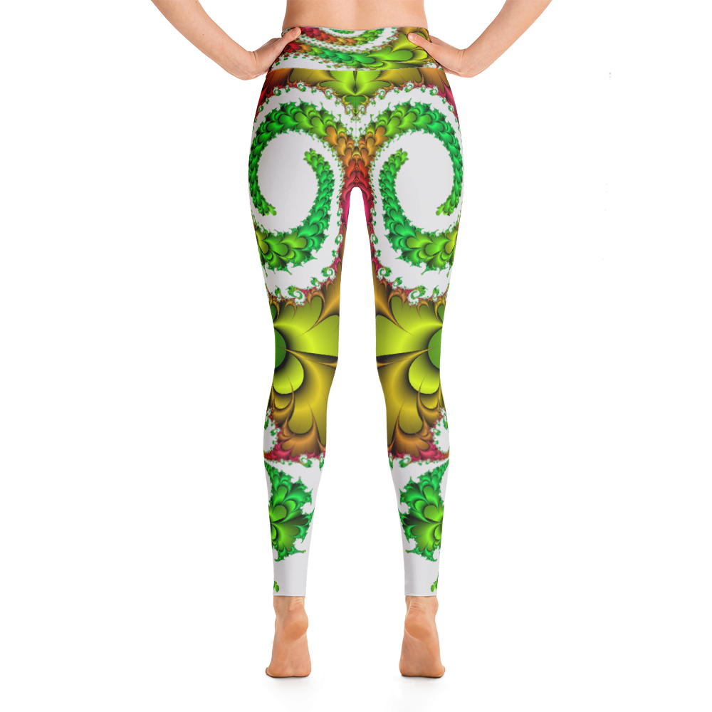 Polished Gear 'A Round Of Green Plumes' Yoga Leggings