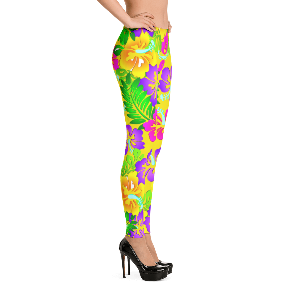 Polished Gear 'Island Flower' Leggings (Yellow)