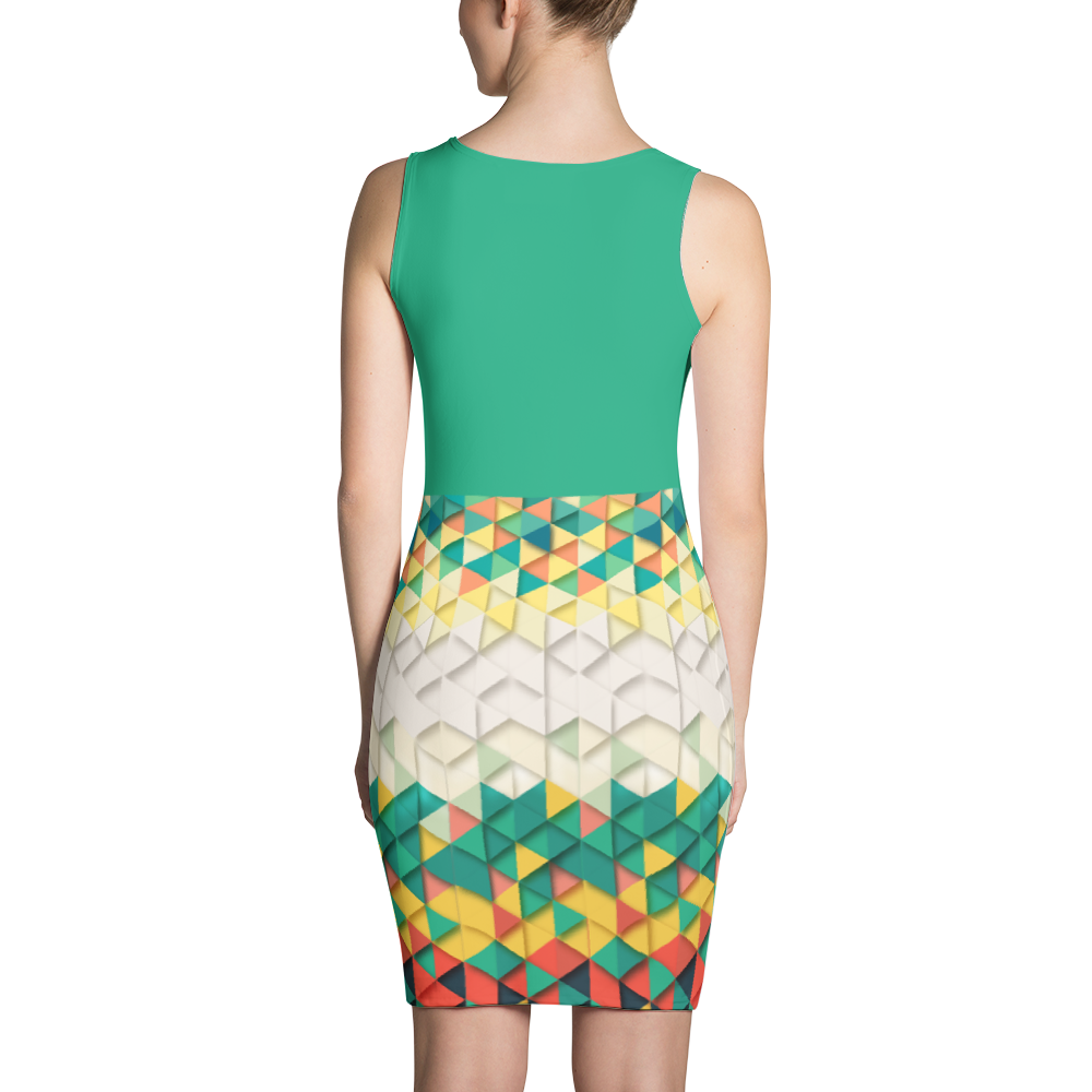 Polished Gear Green 'Light Kente Print' Half & Half Dress