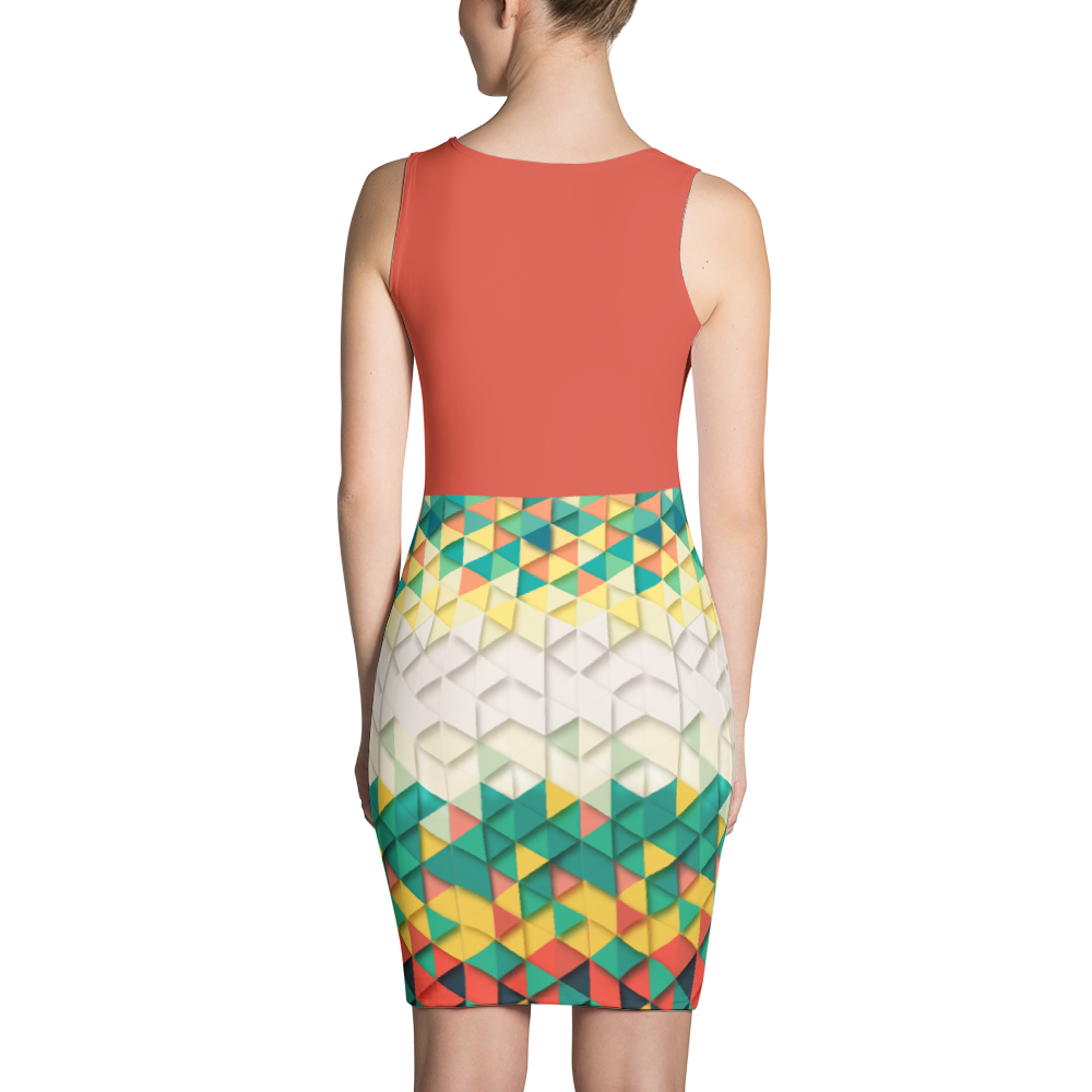Polished Gear Red 'Kente Print' Half & Half Dress