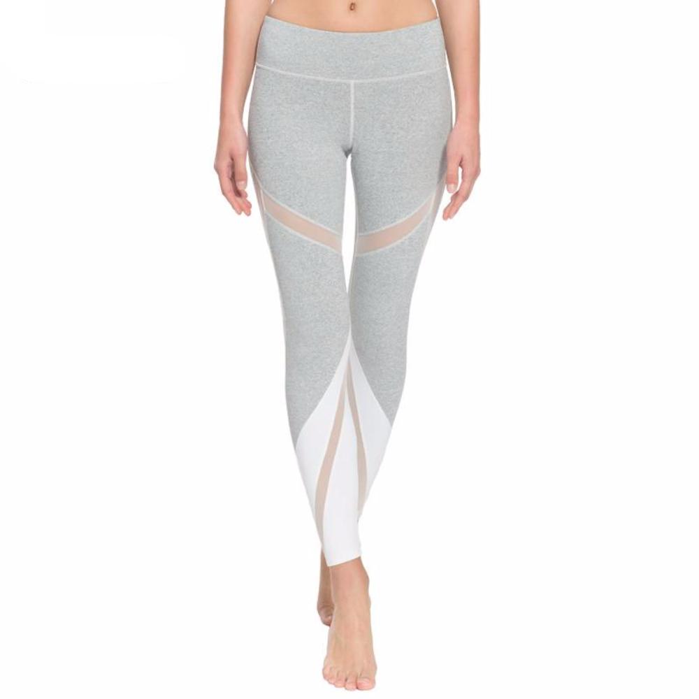 Women's Yoga Leggings w/High Waist & Mesh Panels