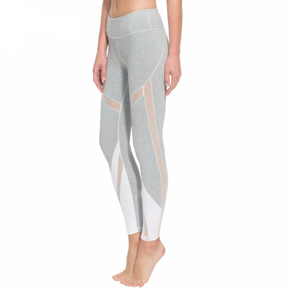 Women's Yoga Leggings w/High Waist & Mesh Panels