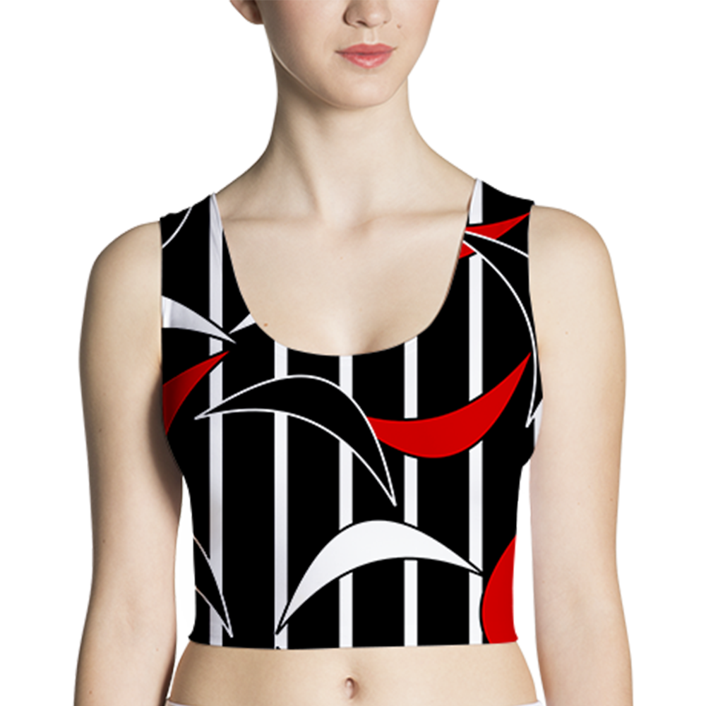Polished Gear 'Red & Black Patch' Matching Crop Top