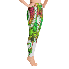 Polished Gear 'A Round Of Green Plumes' Yoga Leggings