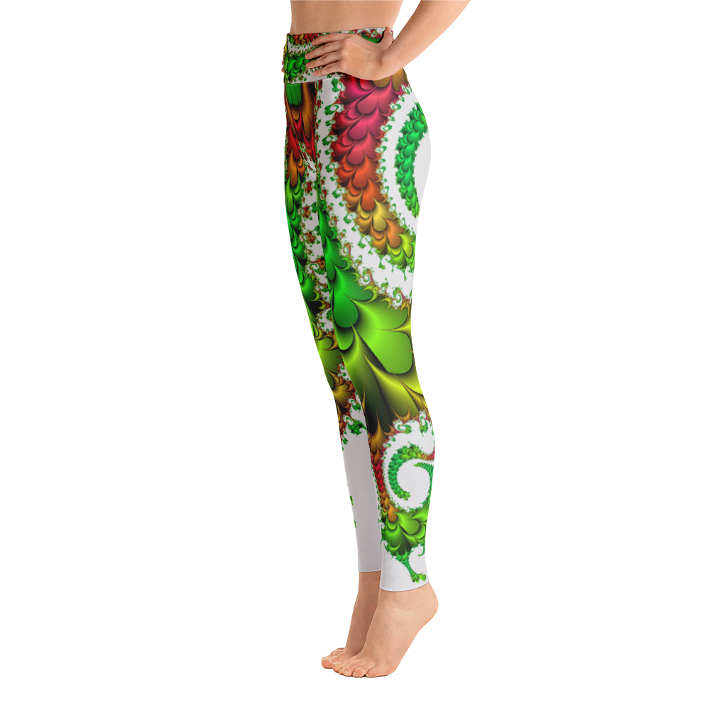 Polished Gear 'A Round Of Green Plumes' Yoga Leggings