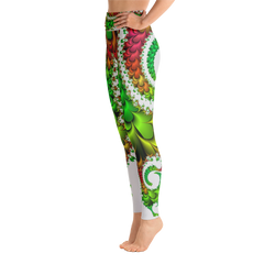 Polished Gear 'A Round Of Green Plumes' Yoga Leggings