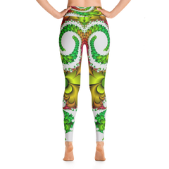 Polished Gear 'A Round Of Green Plumes' Yoga Leggings