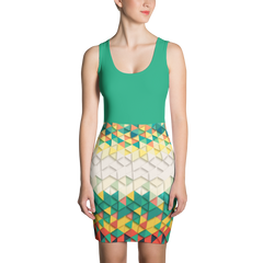 Polished Gear Green 'Light Kente Print' Half & Half Dress