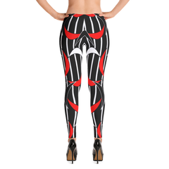 Polished Gear Matching Red & Black Narrow Striped Leggings