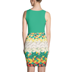 Polished Gear Green 'Light Kente Print' Half & Half Dress