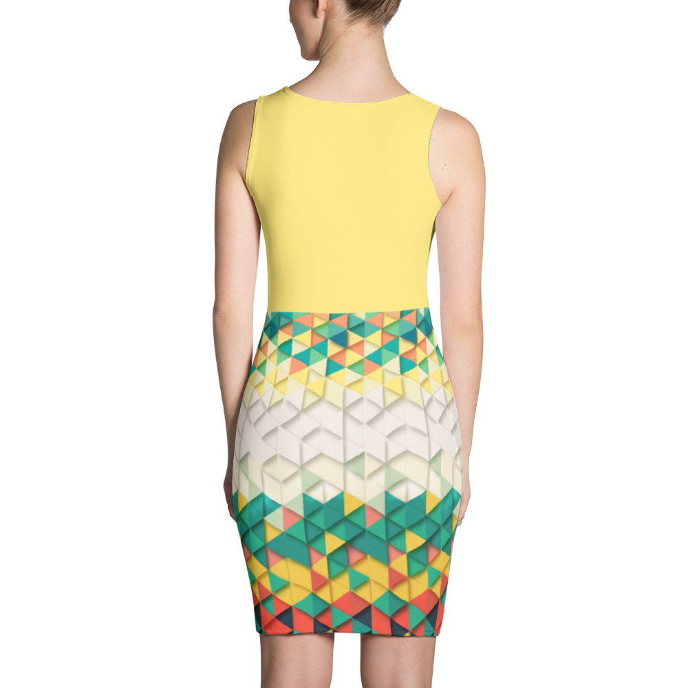 Polished Gear Yellow 'Kente Print' Half & Half Dress