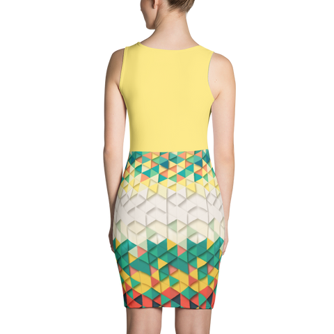 Polished Gear Yellow 'Kente Print' Half & Half Dress