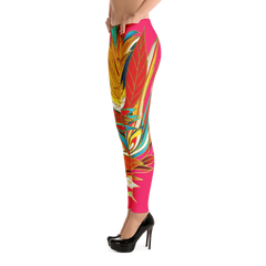 Polished Gear Tropical Paradise Leggings (Fuchsia)