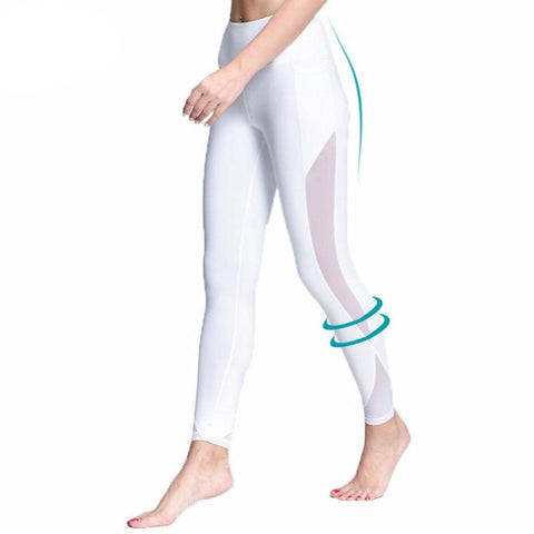Women's Compression Yoga Pants w/ Pocket & Mesh Panel