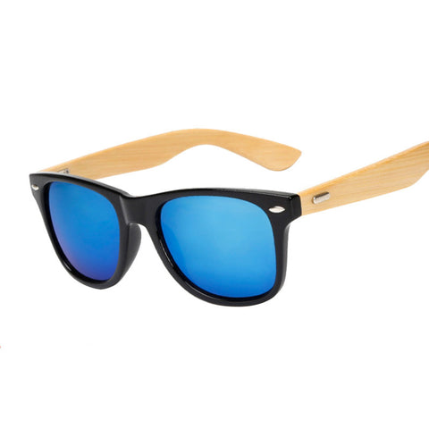 Unisex Wooden Eyewear w/ Clear & Mirrored Sunglass Lenses  UV400